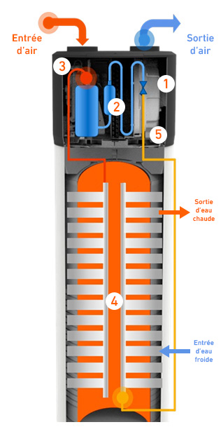 Schéma fonctionnement chauffe-eau thermodynamique